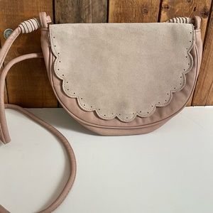 AE Suede Scalloped Crossbody Purse